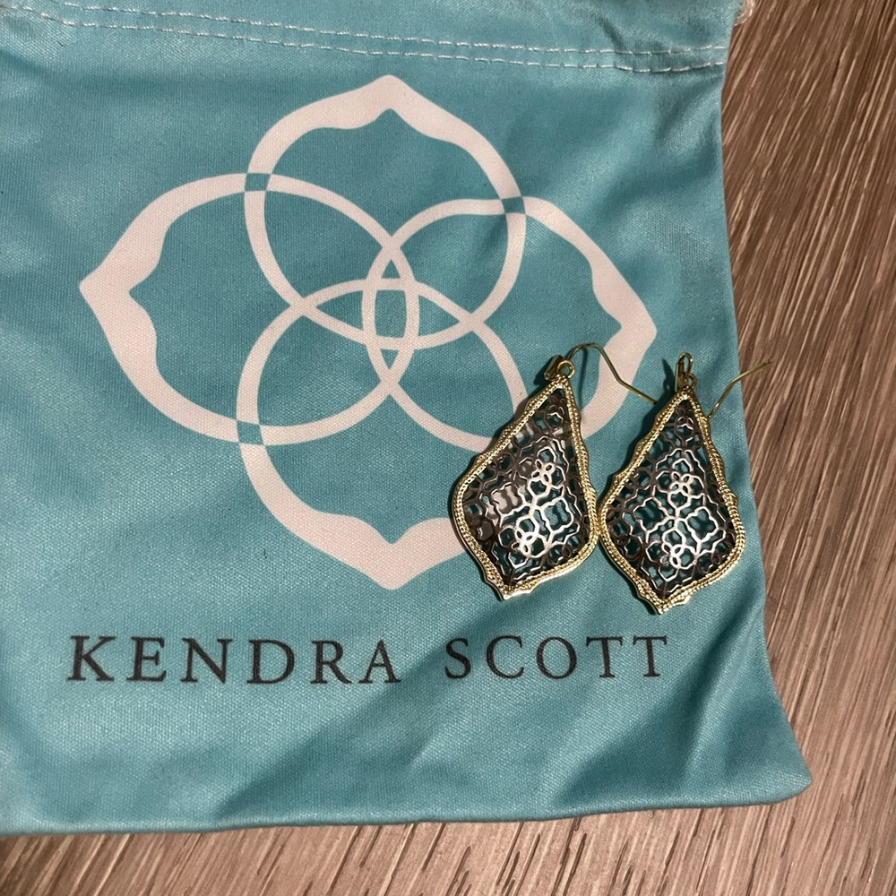 Kendra Scott Gold and Teal Earrings